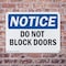Signmission Do Not Block Doors, 10 in W x Rectangle, Plastic OS-2PACK-NS-P-710-L-11078 - alternate 3